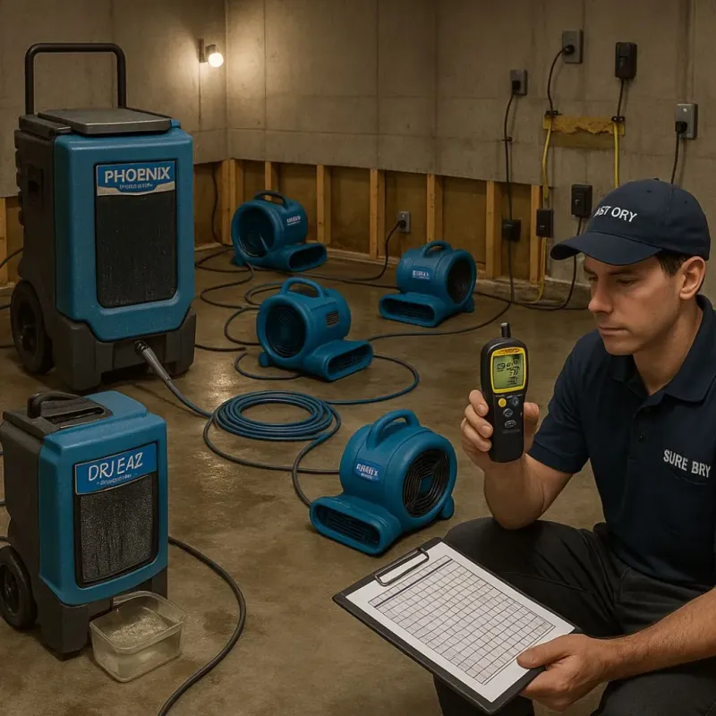Structural Drying and Dehumidification process in Hillsborough, NH